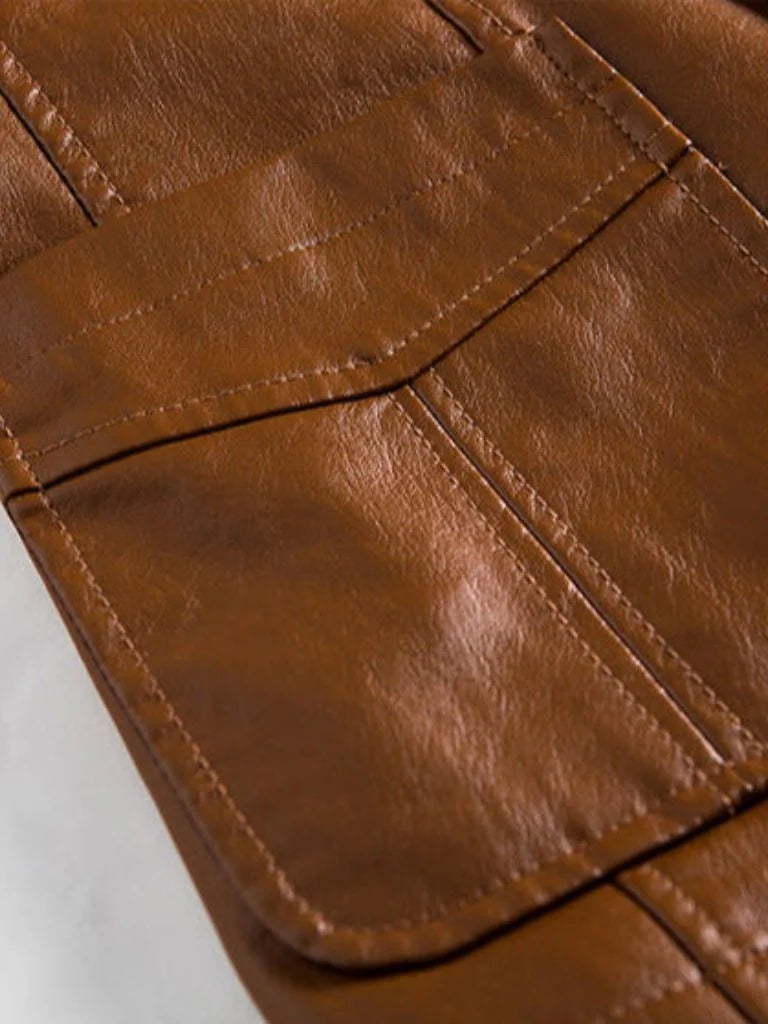 Bold Caramel Leather Jacket | Savile & Co.