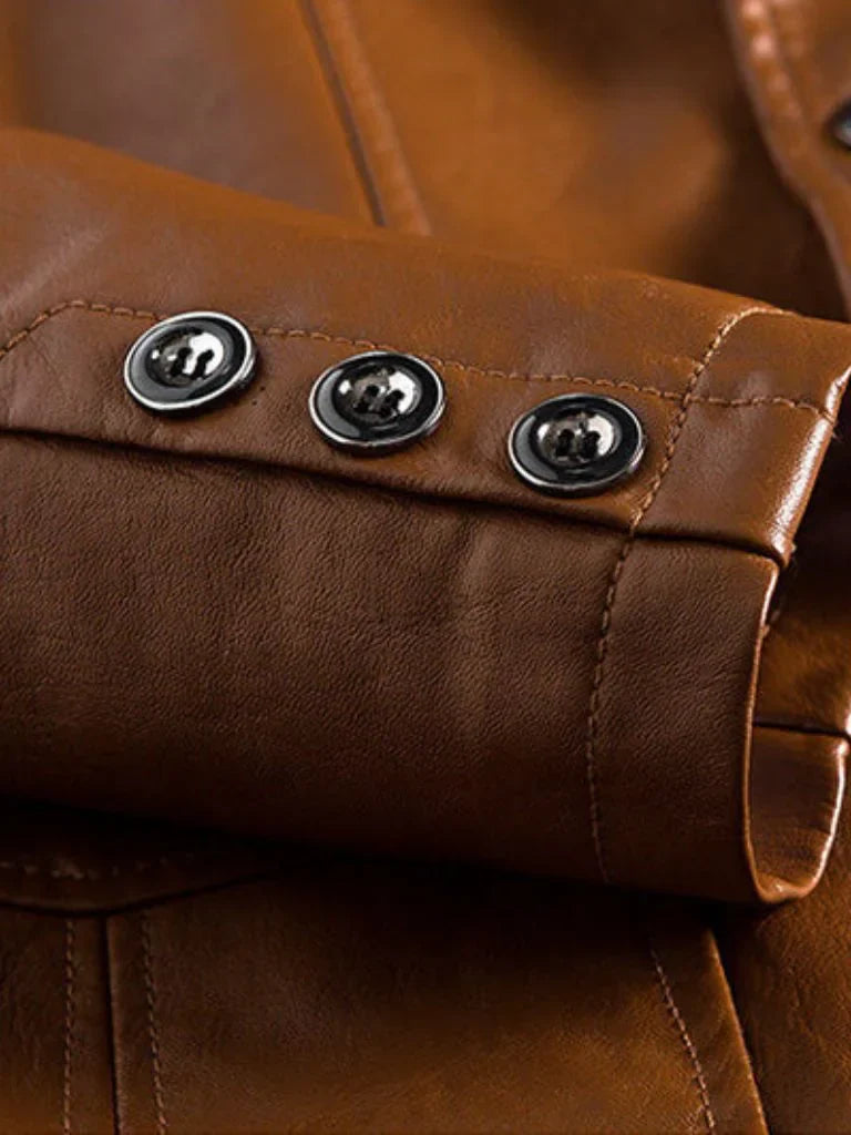 Bold Caramel Leather Jacket | Savile & Co.