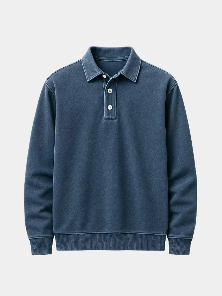 Canyon Mist Long Sleeve Polo Shirt | Savile & Co.