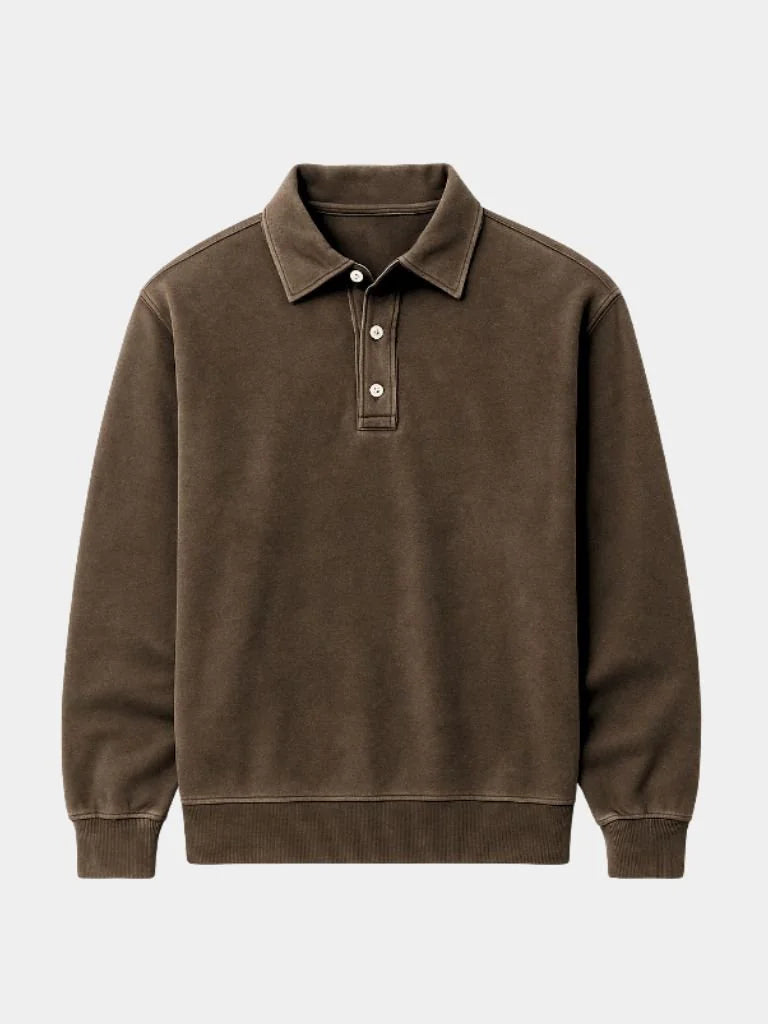 Canyon Mist Long Sleeve Polo Shirt | Savile & Co.