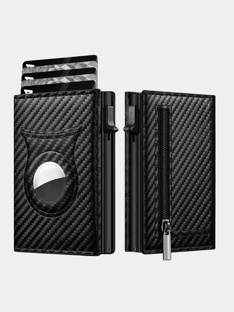 Carbon Fiber Wallet with Air Tag Holder RFID Blocking | Savile & Co.
