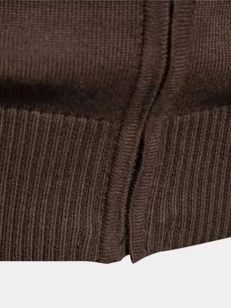 Cardigan Sweater Zipper Standing Collar Knitwear | Savile & Co.