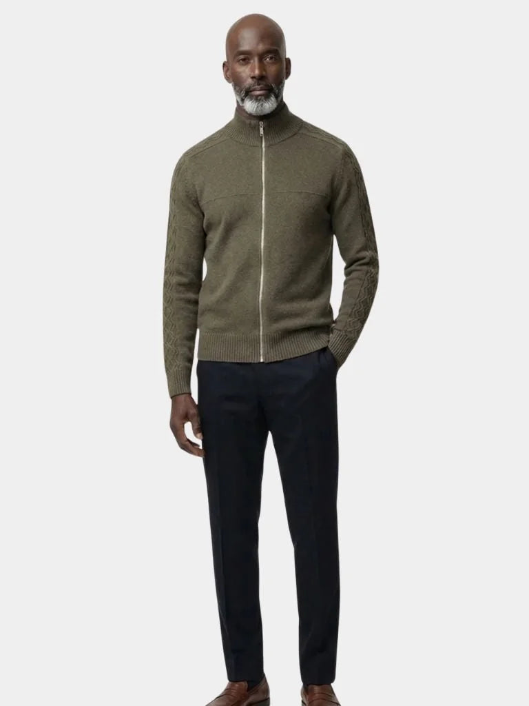 Cashmere Zip Sweater Knit Turtleneck | Savile & Co.
