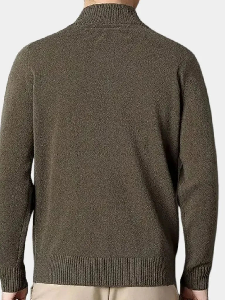 Cashmere Zip Sweater Knit Turtleneck | Savile & Co.