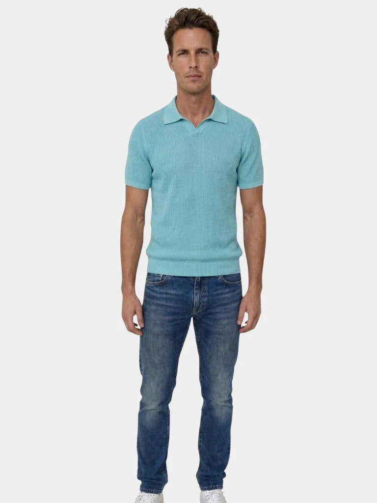 Casual Buttonless Knit Polo Shirt | Savile & Co.