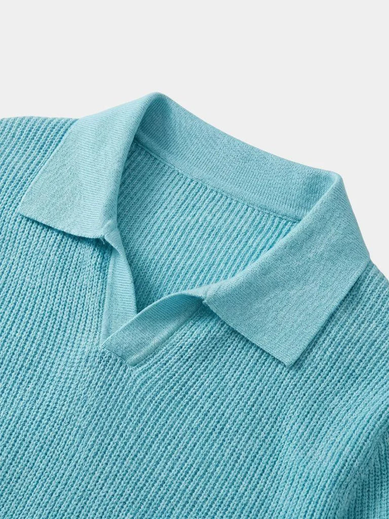 Casual Buttonless Knit Polo Shirt | Savile & Co.