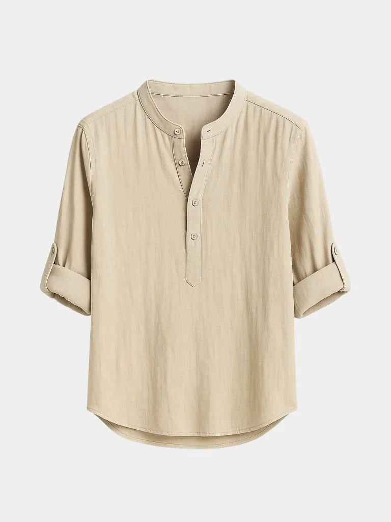 Casual Henley Neck Long Sleeve T-Shirt | Savile & Co.