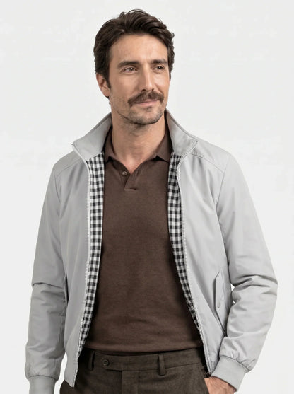 Casual Solid Bomber Jacket | Savile & Co.