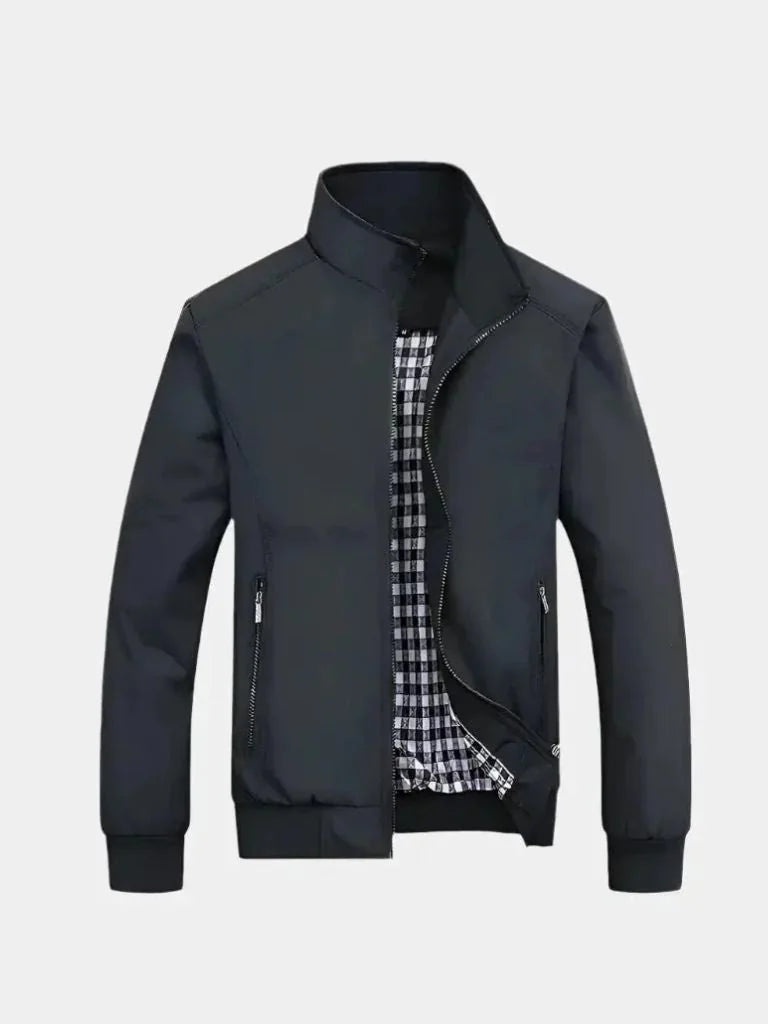 Casual Solid Bomber Jacket | Savile & Co.