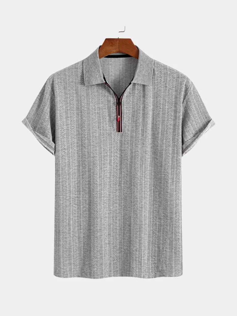 Cavalière Textured Quarter Zip Polo | Savile & Co.