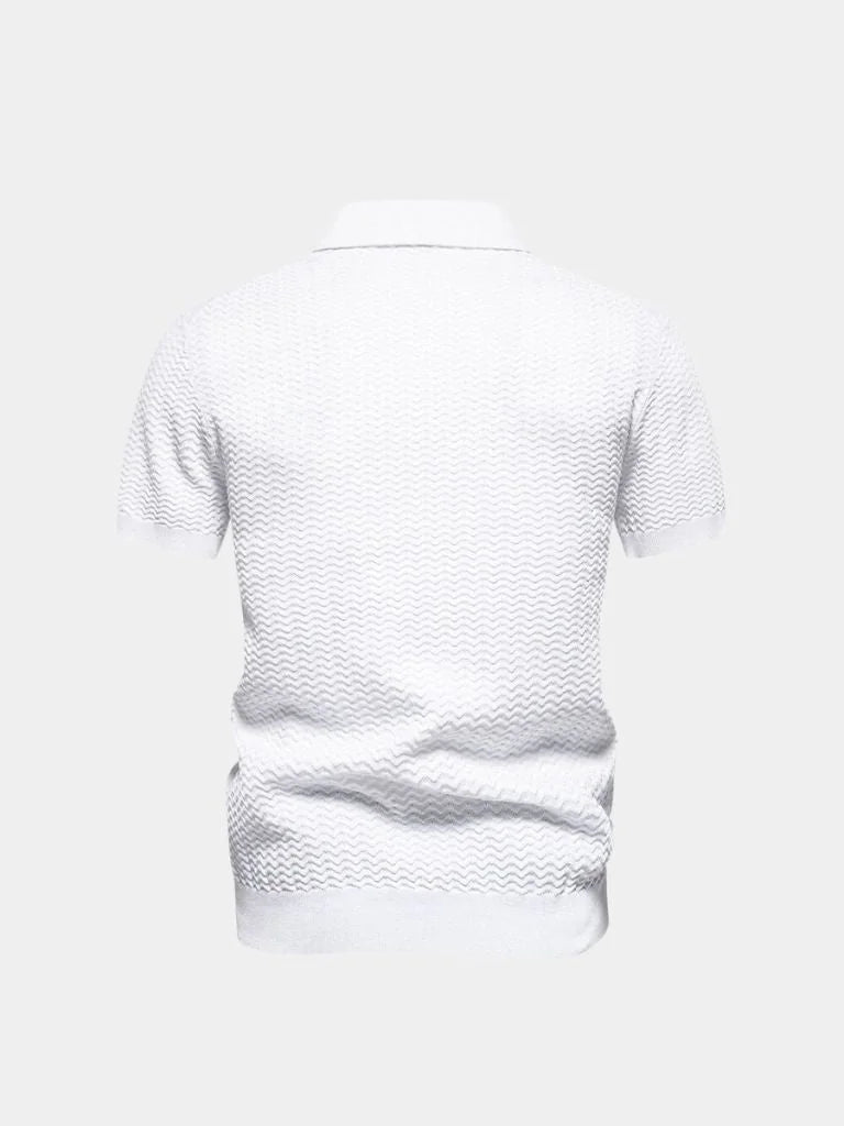 Classic Fit Quarter Zip Business Casual Short Sleeves Polo | Savile & Co.