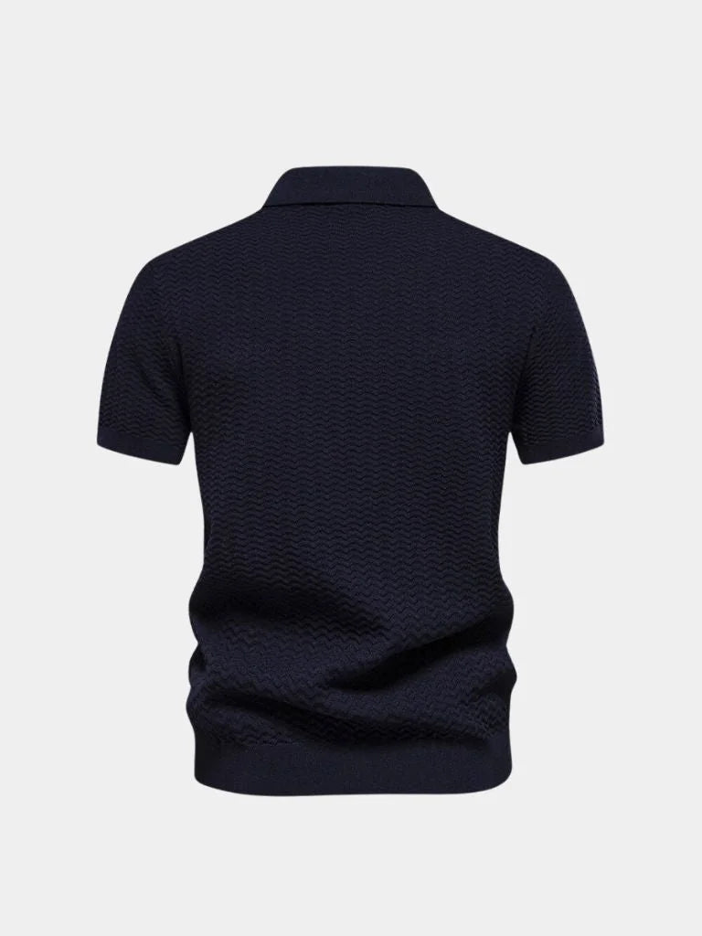 Classic Fit Quarter Zip Business Casual Short Sleeves Polo | Savile & Co.