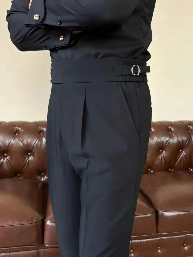 Classic Italy Sidetab Elastic Trousers | Savile & Co.