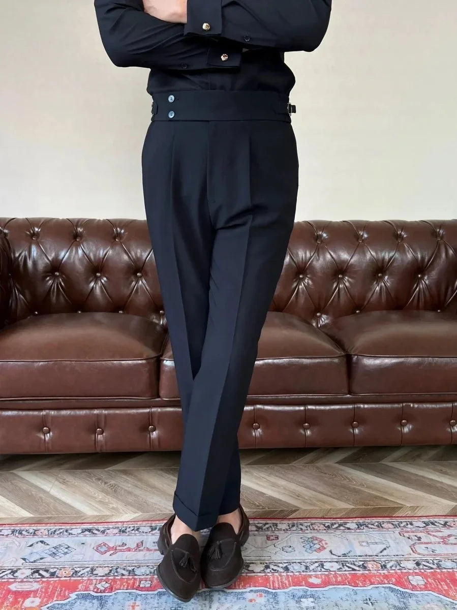 Classic Italy Sidetab Elastic Trousers | Savile & Co.