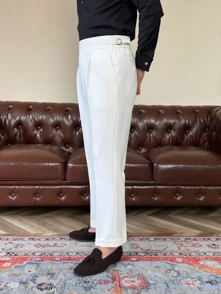 Classic Italy Sidetab Elastic Trousers | Savile & Co.