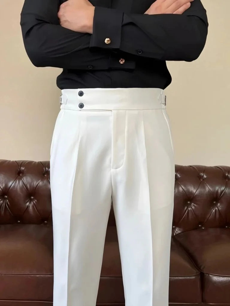 Classic Italy Sidetab Elastic Trousers | Savile & Co.