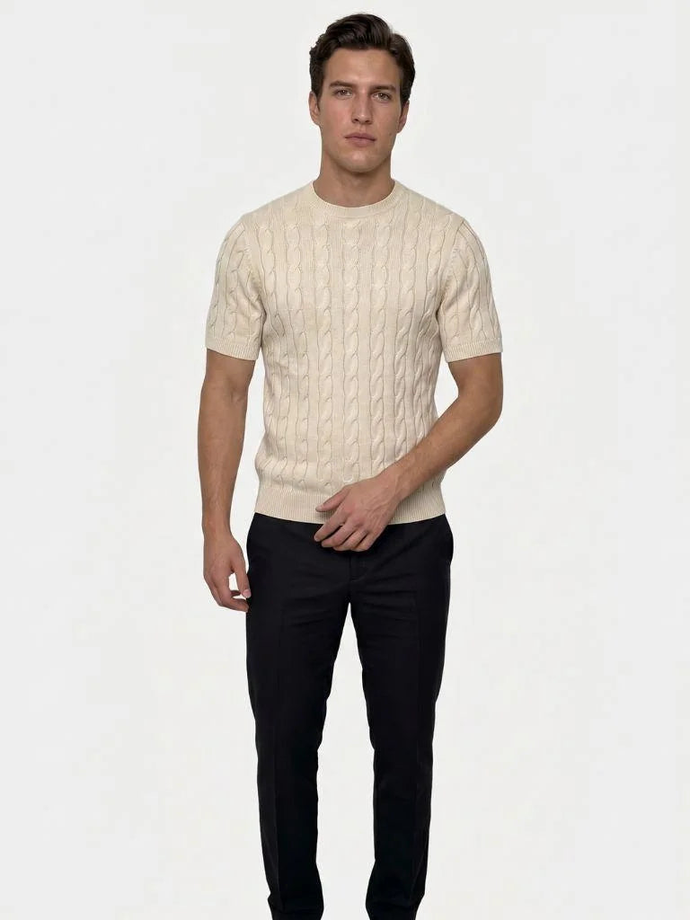 Classic Lozenge Knit T-Shirt | Savile & Co.