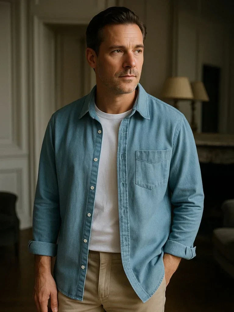 Corduroy Classic Blue Shirt | Savile & Co.