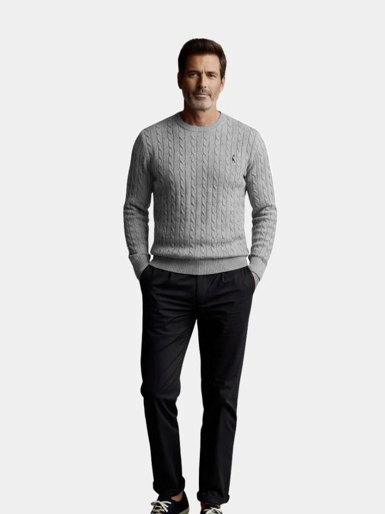 Cotton  Crew Neck Pullover Sweater | Savile & Co.
