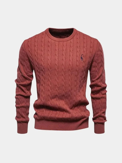 Cotton  Crew Neck Pullover Sweater | Savile & Co.