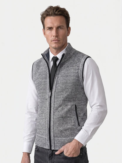 Elegant Full-Zip Sweater Vest | Savile & Co.