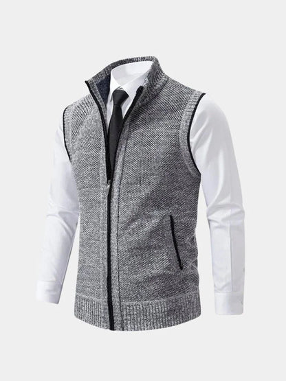 Elegant Full-Zip Sweater Vest | Savile & Co.