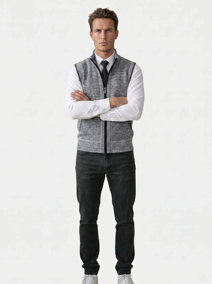 Elegant Full-Zip Sweater Vest | Savile & Co.