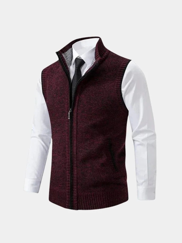 Elegant Full-Zip Sweater Vest | Savile & Co.