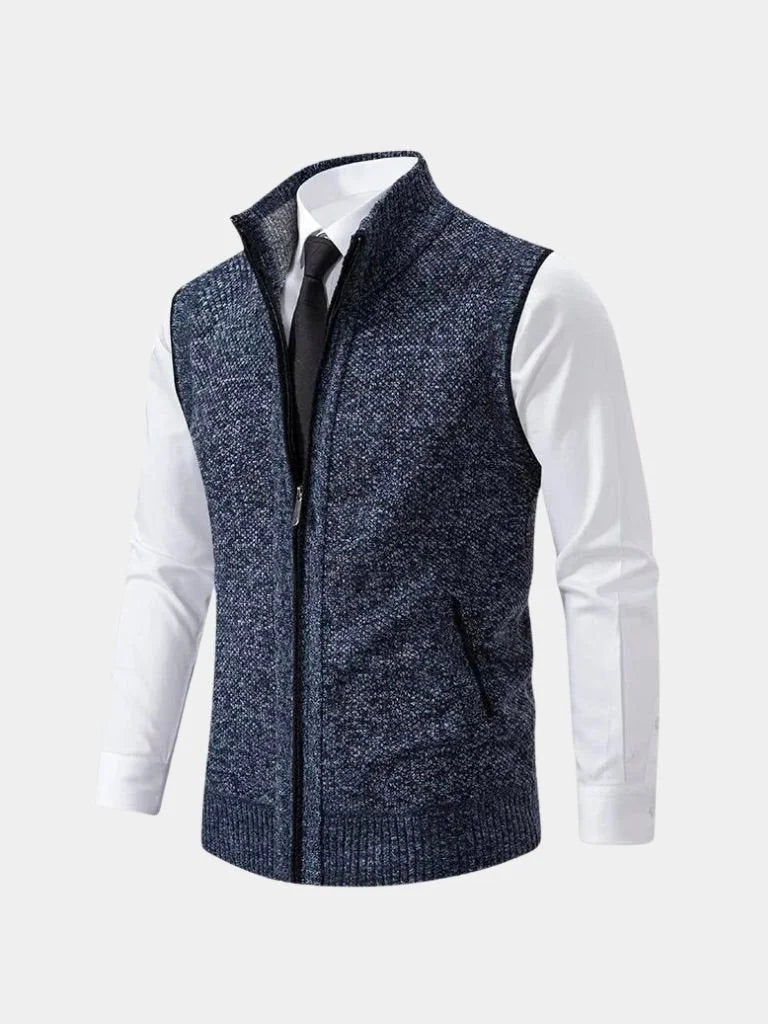 Elegant Full-Zip Sweater Vest | Savile & Co.