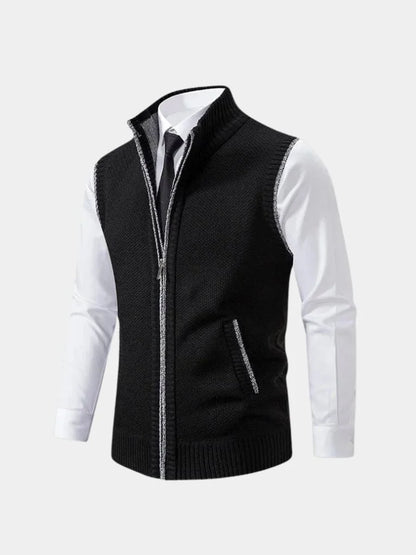 Elegant Full-Zip Sweater Vest | Savile & Co.