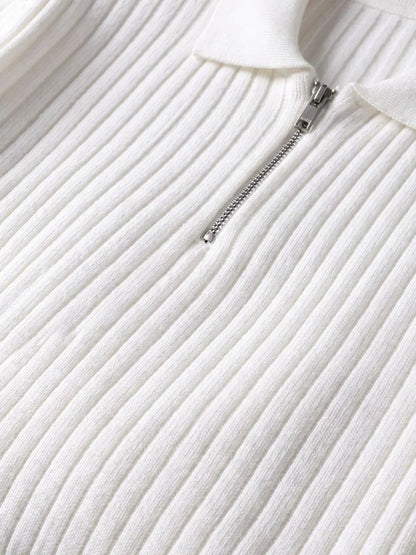 Elegant Quarter Zip Long Sleeve Polo | Savile & Co.