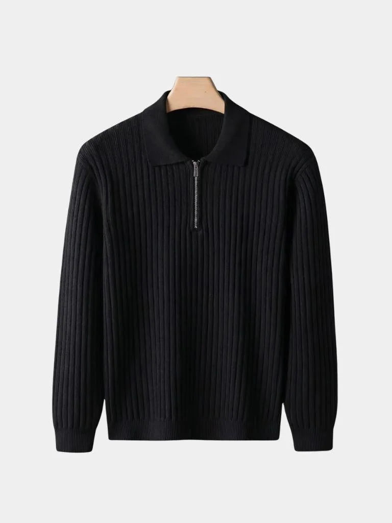 Elegant Quarter Zip Long Sleeve Polo | Savile & Co.