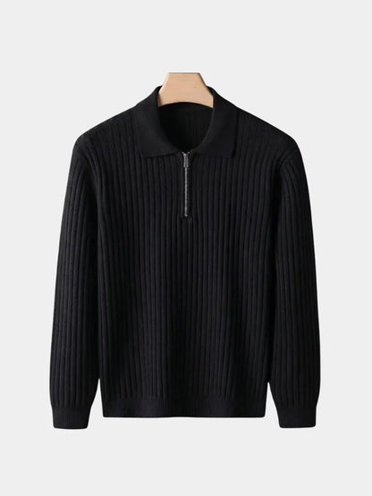 Elegant Quarter Zip Long Sleeve Polo | Savile & Co.
