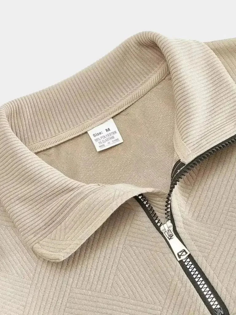 Essential Henley High Collar Quarter Zip Pullover | Savile & Co.