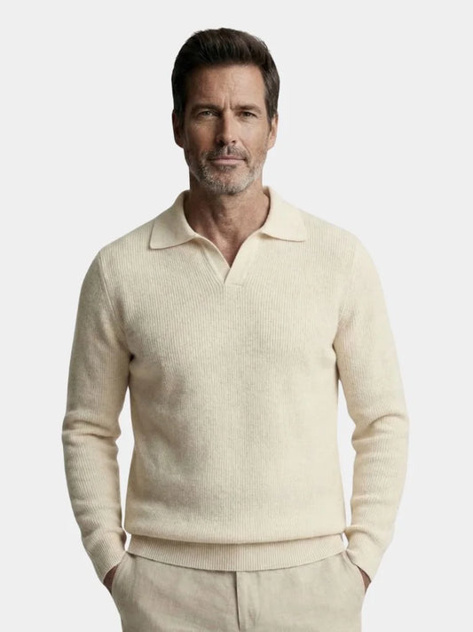 Essential V-Neck Polo Pullover | Savile & Co.
