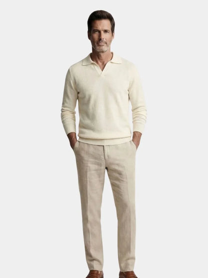 Essential V-Neck Polo Pullover | Savile & Co.