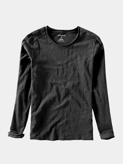 Essential Vintage Cotton Long Sleeve Tee | Savile & Co.