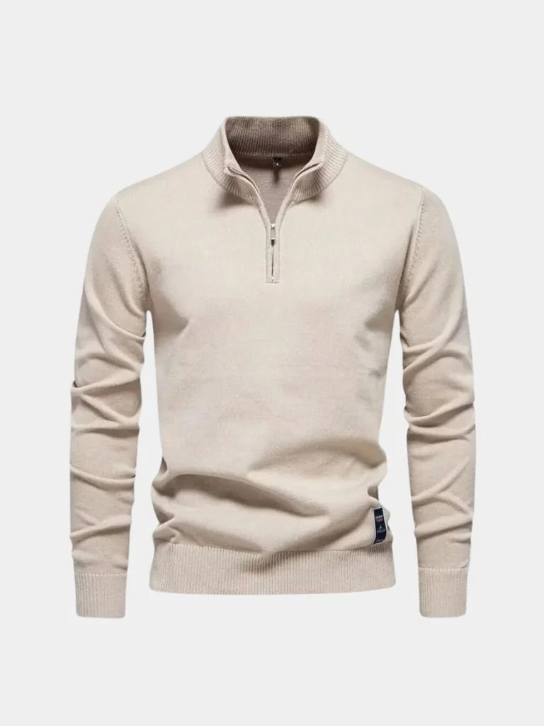 Half Zip Knitwear Solid Color Cardigan Sweater | Savile & Co.