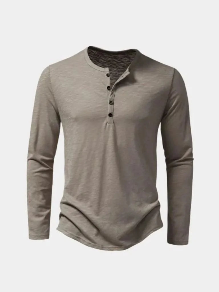 Henley Neck Long Sleeve T-Shirt | Savile & Co.