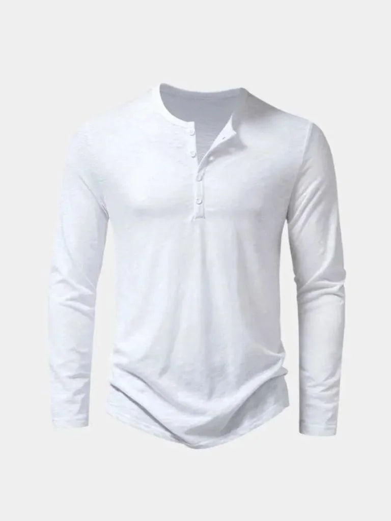 Henley Neck Long Sleeve T-Shirt | Savile & Co.