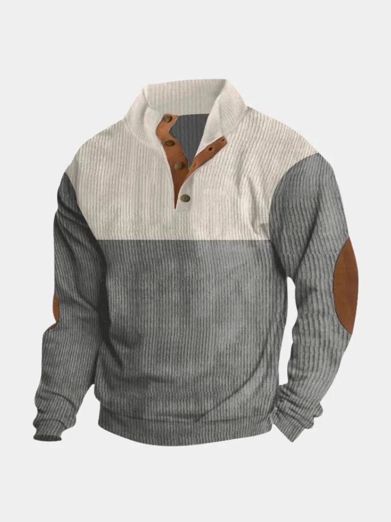 High Collar Corduroy Retro Pullover | Savile & Co.