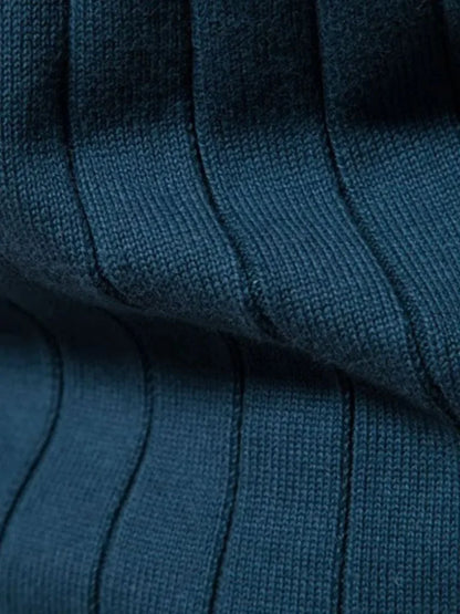 Knit Zipper Jacquard Solid Color Cardigan Sweater | Savile & Co.
