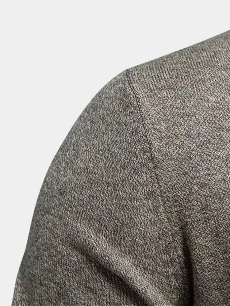 Knitted Stand Collar Cotton Cardigan | Savile & Co.