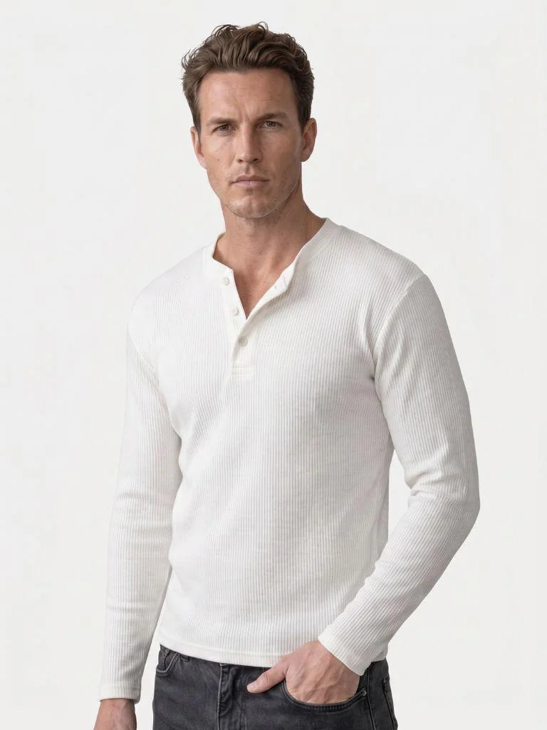 Latitude Ribbed Henley | Savile & Co.