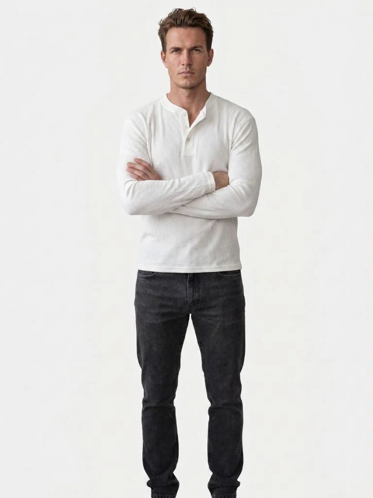 Latitude Ribbed Henley | Savile & Co.