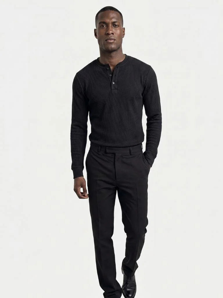 Latitude Ribbed Henley | Savile & Co.