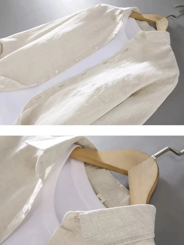 Long Sleeve Essential Linen Shirt | Savile & Co.