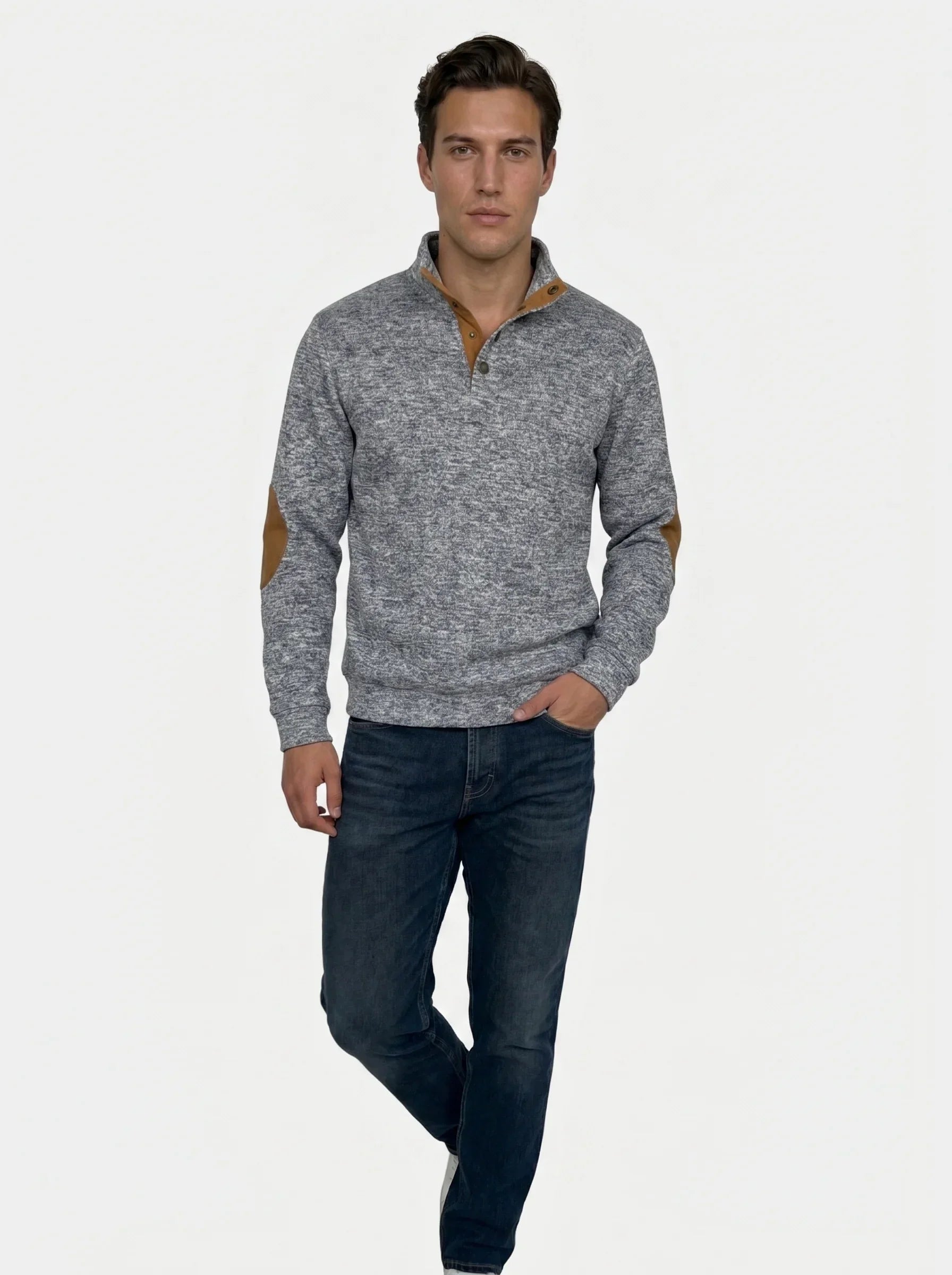Lucien Heritage Elbow High Collar Pullover | Savile & Co.