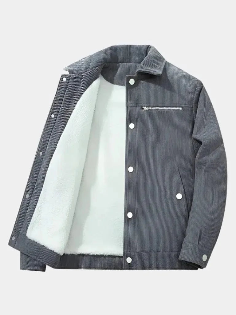 Minimalist Corduroy Sherpa Jacket | Savile & Co.