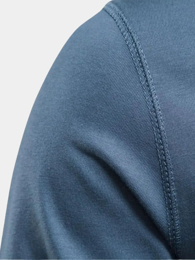 Minimalist Henley Neck Long Sleeve T-Shirt | Savile & Co.